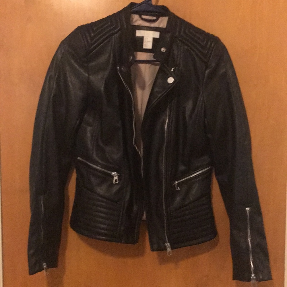 H&M Black Leather Moto Jacket
